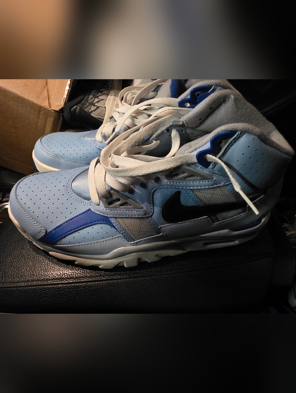 Mens Used "Bo Jackson" Nike Air Trainer Light Blue Athletic Sneakers No Box 9.5